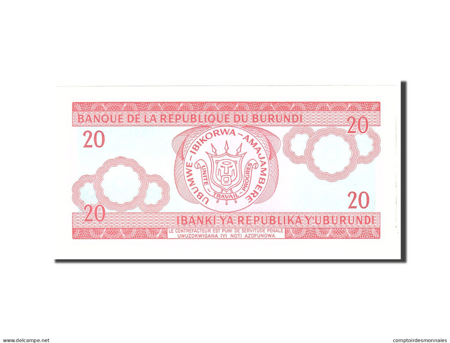 Billet, Burundi, 20 Francs, 2005, 2005-02-05, KM:27d, NEUF - Burundi