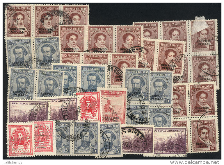 Lot Of Used Official And Definitive Stamps, With Several Multiples. - Lots & Serien
