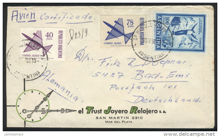 GJ.1148B + 1430 + 1434, On A Registered Cover Sent From Mar Del Plata To Germany On 19/SE/69, VF! - Sonstige & Ohne Zuordnung