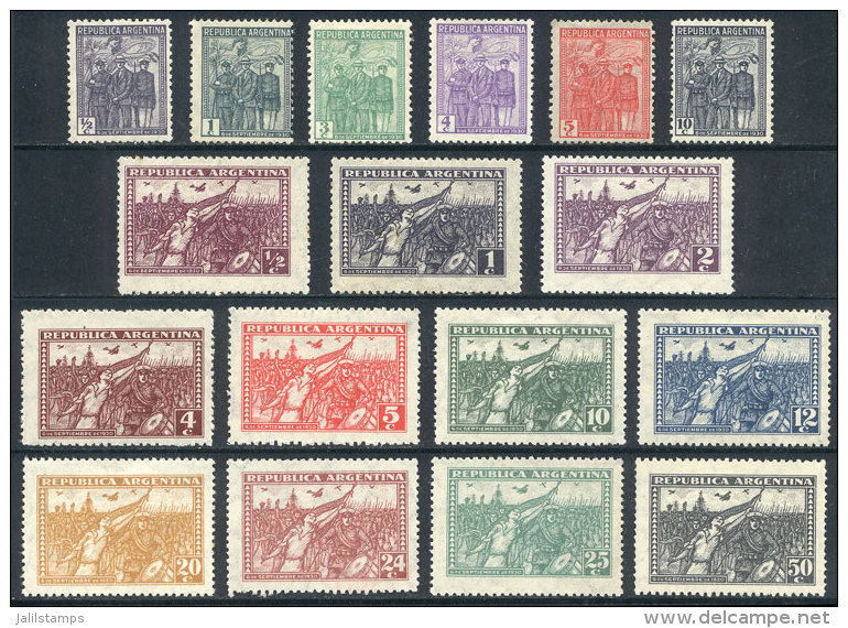 GJ.670/678 + 680/686 + 688, Revolution 1930, Small Format: &frac12;, 1, 3, 4, 5 And 10c., And Large Format:... - Sonstige & Ohne Zuordnung