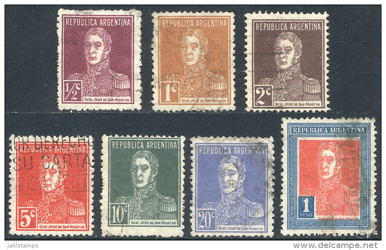 GJ.626/632, San Martín 1927, Complete Set, Used, Fine Quality! Catalog Value US$15. - Sonstige & Ohne Zuordnung