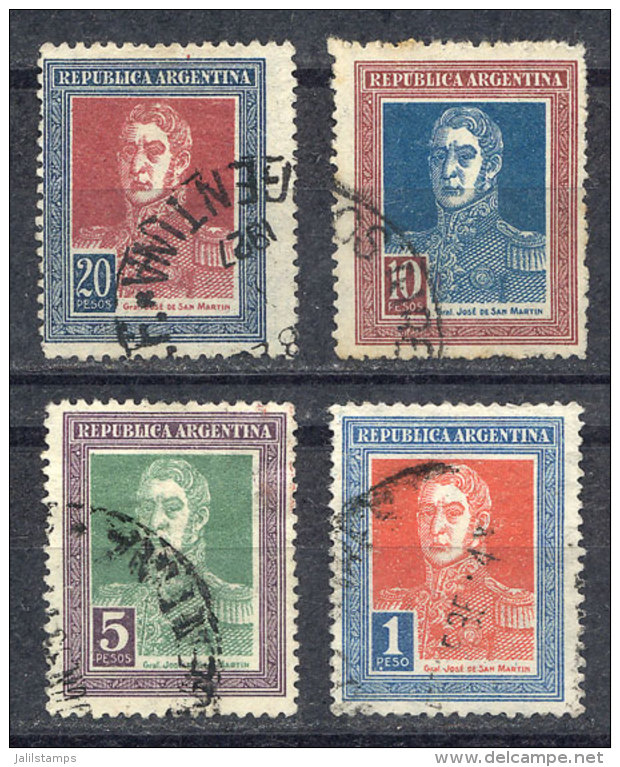 GJ.586/589, Values From 1 To 20$ With Watermark RA In Sun, Used. Catalog Value US$26. - Sonstige & Ohne Zuordnung