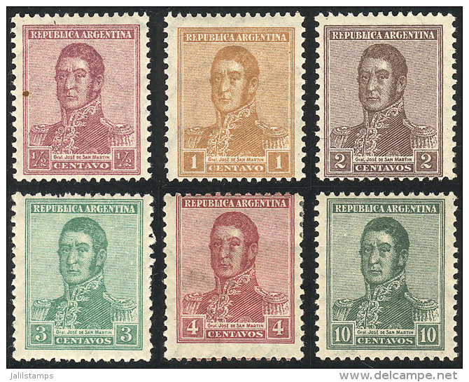 GJ.543/548, Values Of &frac12;, 1, 2, 3, 4 And 10c. Large Sun Wmk And Perf 13&frac14; X 12&frac12;, Mint Lightly... - Sonstige & Ohne Zuordnung