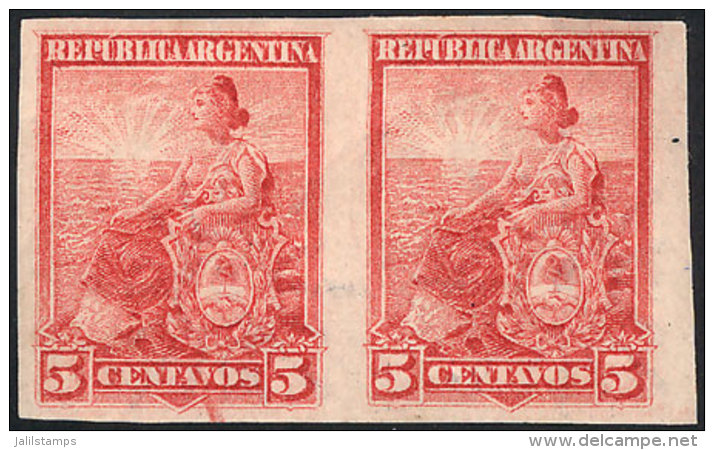 GJ.222P, 5c. Seated Liberty, Imperforate Pair, Mint Lightly Hinged, VF! Catalog Value US$10. - Sonstige & Ohne Zuordnung