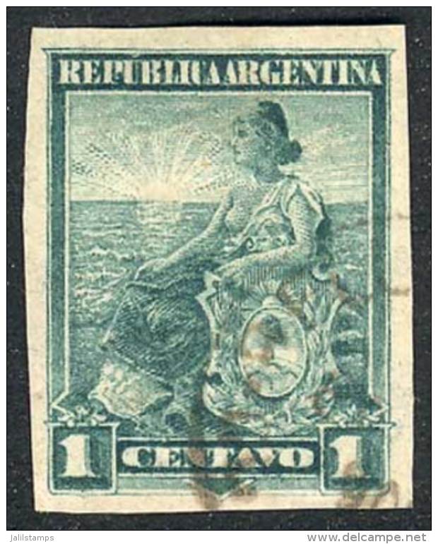 GJ.218P, 1c. Liberty Seated, Imperforate, Used, Very Rare! - Sonstige & Ohne Zuordnung