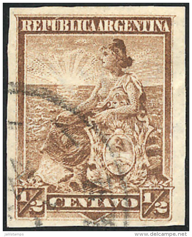 GJ.217P, &frac12;c. Seated Liberty, Imperforate Single, Used, VF! Catalog Value (pair) US$40. - Sonstige & Ohne Zuordnung