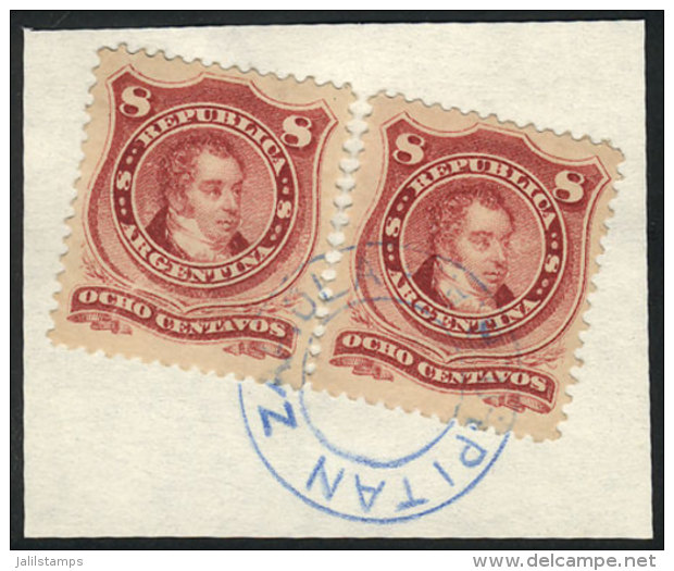 GJ.54B, 2 Examples With Double Circle Datestamp Of CAPITAN ZAPIOLA (B.A.) In Blue (reconstructed), VF! - Sonstige & Ohne Zuordnung