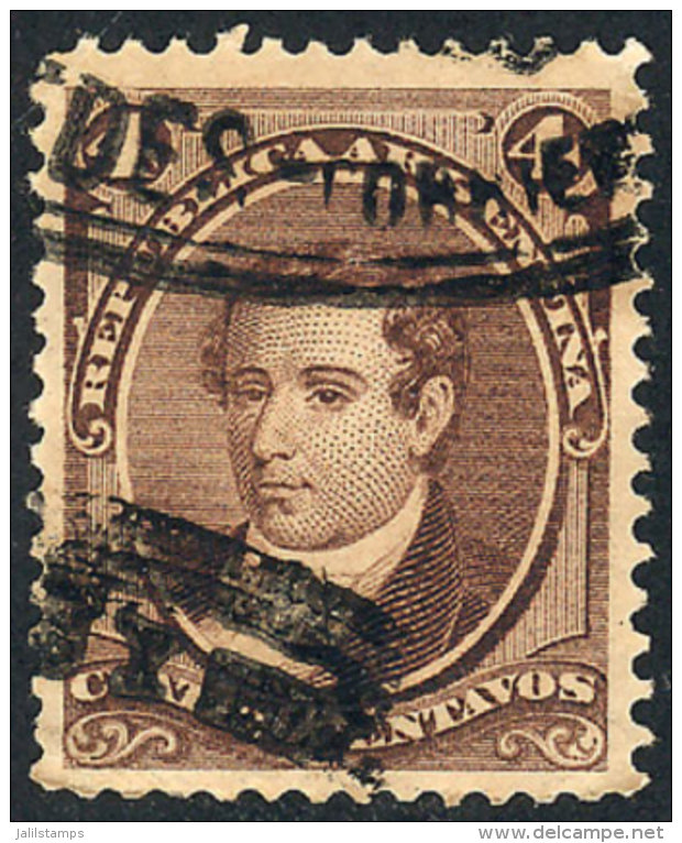 GJ.36, With Large Double Oval Cancel Of "Telégrafo De Mercedes Corrientes", VF! - Sonstige & Ohne Zuordnung