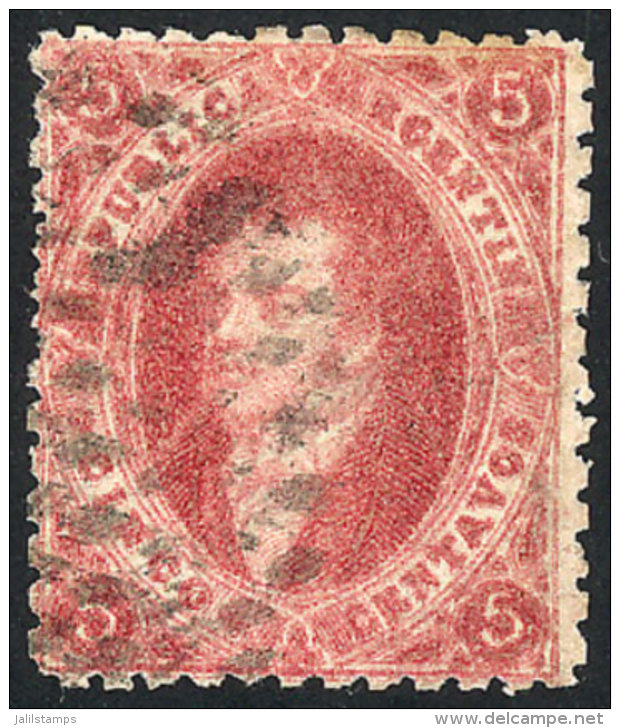 GJ.33, 5 C. 7th Printing Perforated, Rose-claret, With Dotted Lozenge Cancel Of Buenos Aires In Black,... - Gebraucht