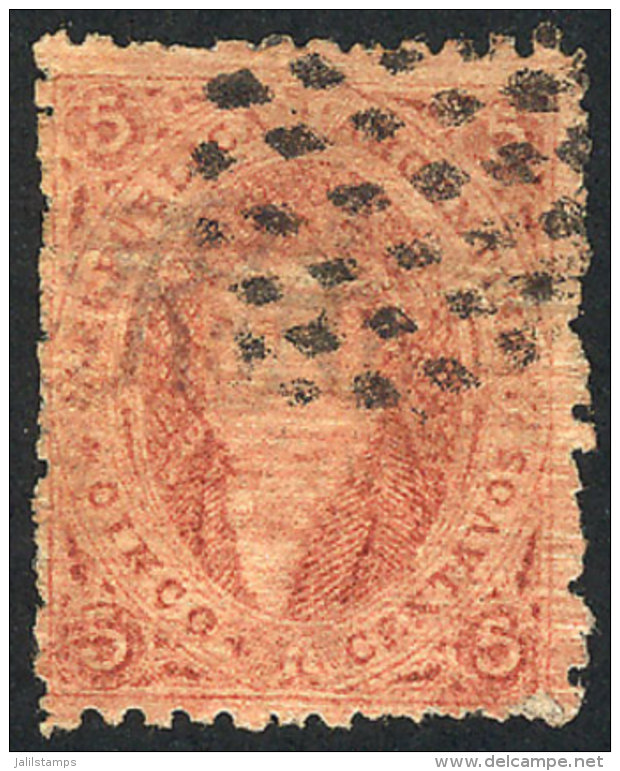 GJ.20d, 5 C. 3rd Printing, Dull Impression, Carminish Dun-red, Dirty Plate, With Dotted Lozenge Cancel Of Buenos... - Gebraucht