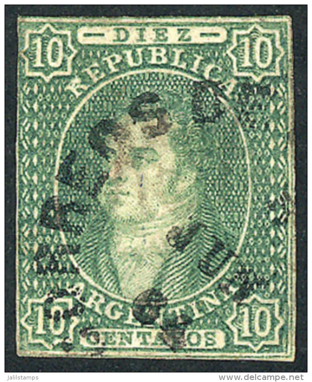 GJ.17, 10 C. Imperforate With Watermark, Very Clear Impression (as The London Proofs), Rimless Datestamp Of... - Gebraucht