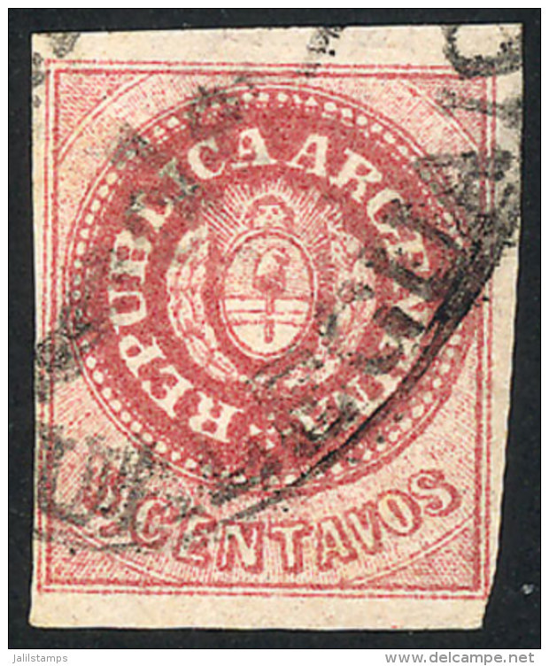 GJ.10, 5 C. Without Accent, Carminish Rose, With Ellipse Cancel Of "Correo De Gualeguaychú" In Black, Signed... - Gebraucht