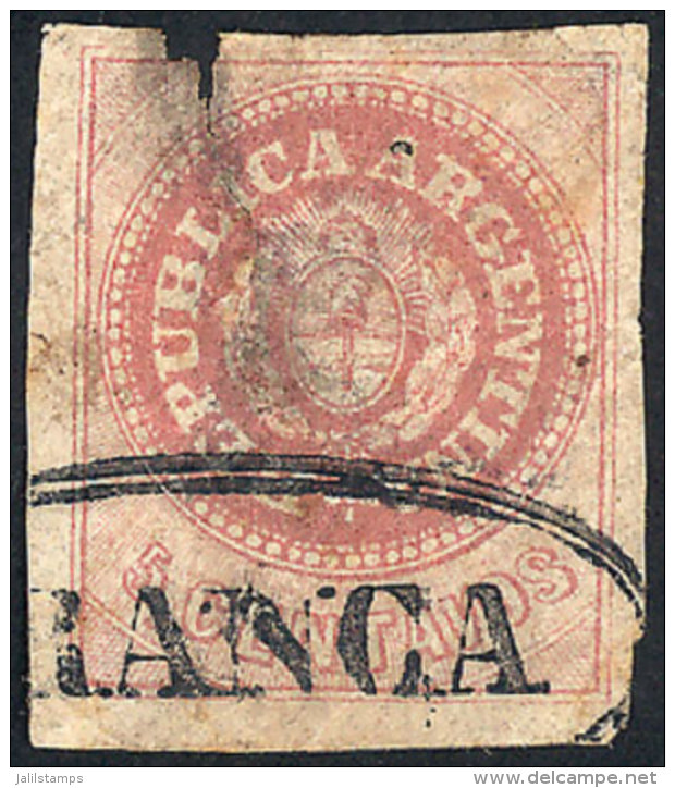 GJ.10, 5c. Rose, Without Accent, With Double Ellipse FRANCA Cancel Of San Luis In Black, Defects. Catalog Value... - Gebraucht