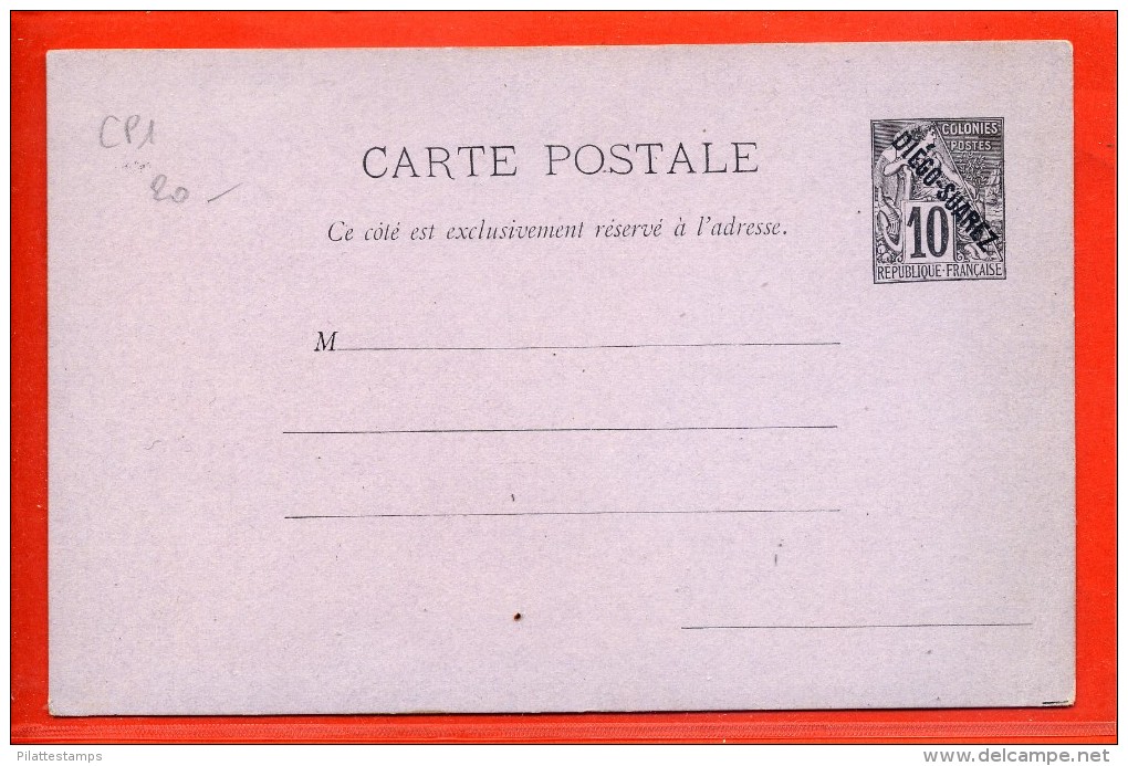 DIEGO-SUAREZ  ENTIER POSTAL CP1 NEUF - Lettres & Documents