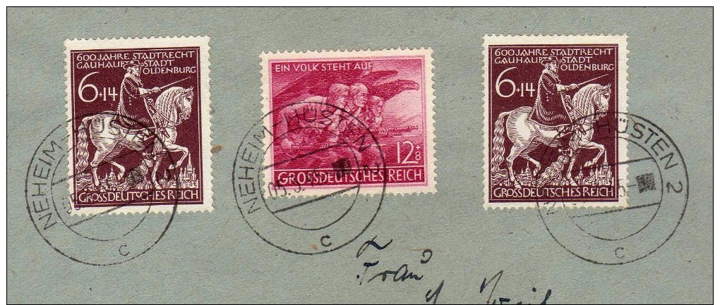 DR 5.3.1945, Brief Mit 2 X 907 Und 908 Volkssturm, Aus Neheim - Hüsten - Storia Postale