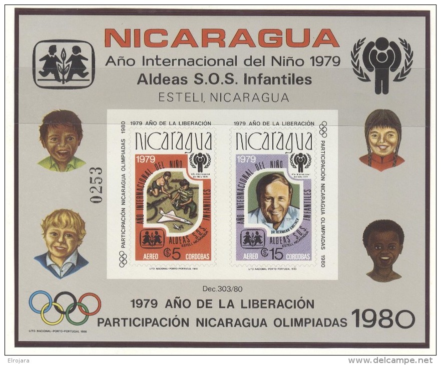 NICARAGUA IMPERFORATED BLOCK Mint Without Hinge - Summer 1980: Moscow