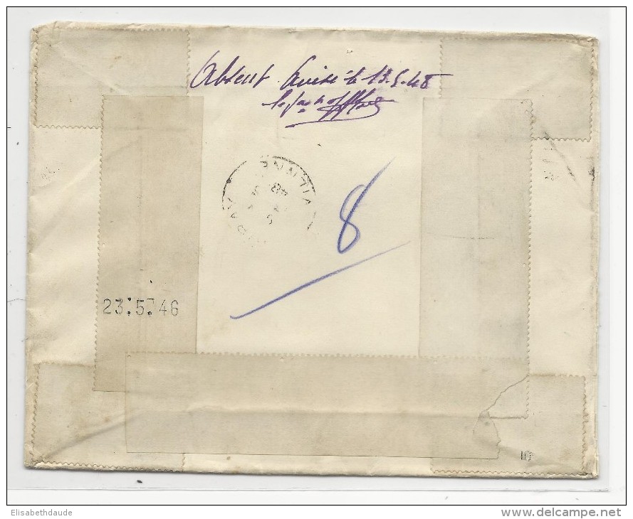 ALGERIE - 1948 - ENVELOPPE RECOMMANDEE Par AVION De BONE (CONSTANTINE) RECETTE AUXILIAIRE "A" Pour CIVRAY - Covers & Documents