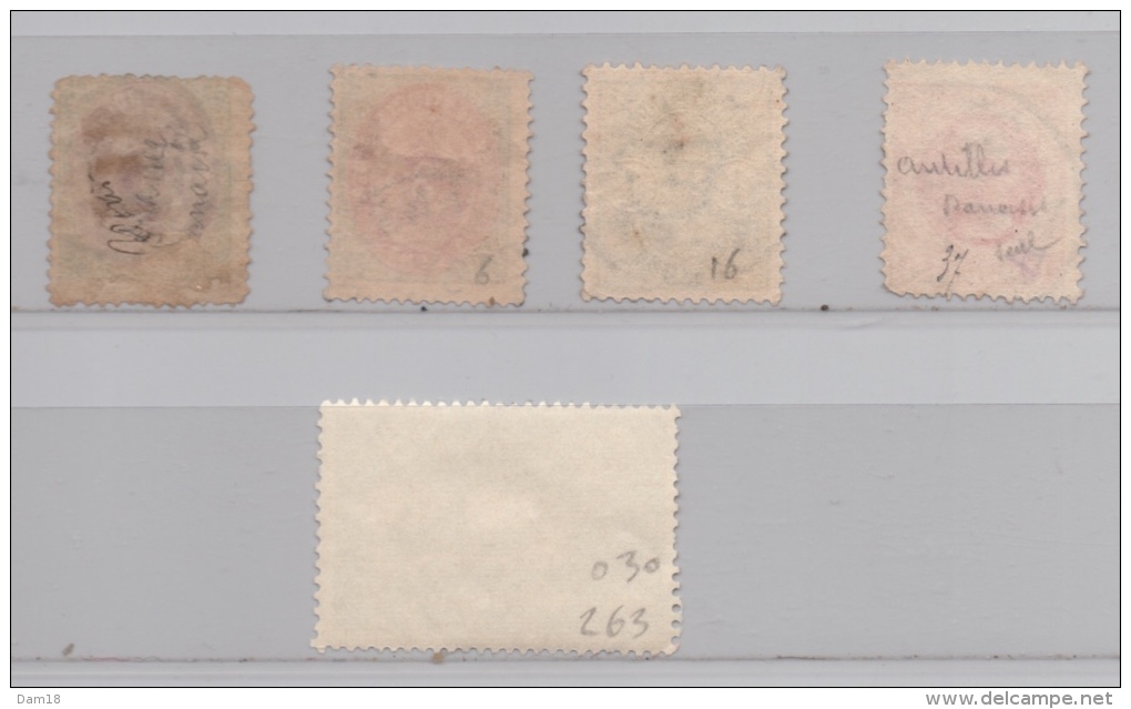 DANEMARK ANTILLES N° 5 6 16 37 + 263 (YT) COTE 64,30 EUROS VOIR ETAT SUR PHOTOS R/V - Denmark (West Indies)