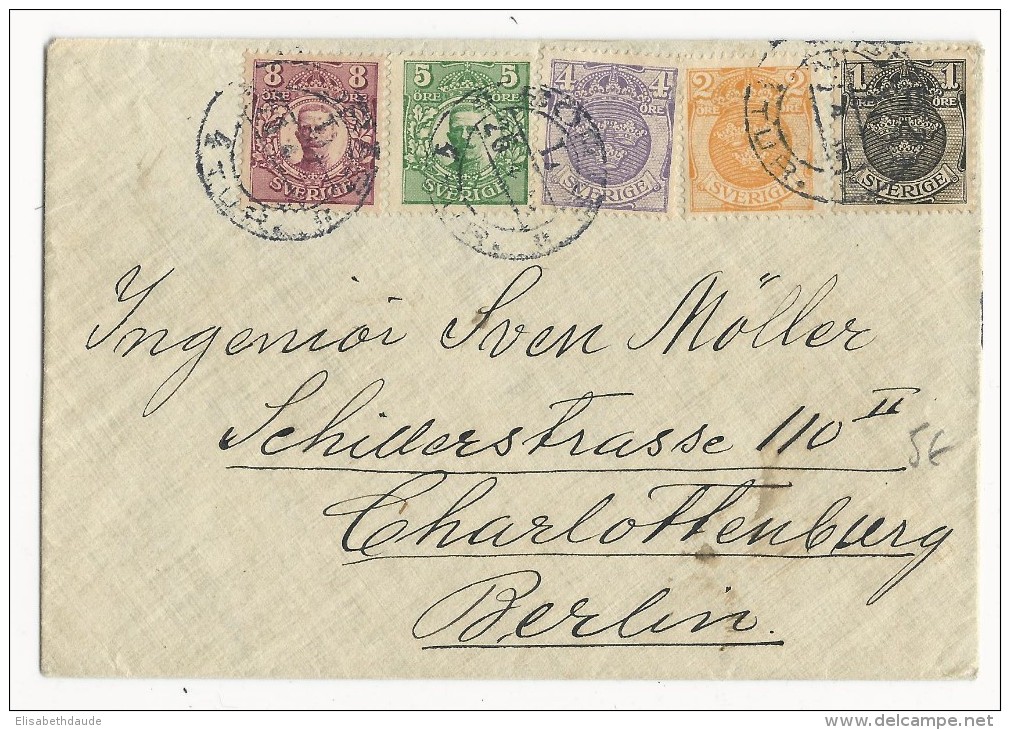 SUEDE - 1910/19 - ENVELOPPE Pour CHARLOTTENBURG (BERLIN) - Briefe U. Dokumente