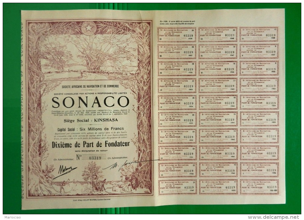 T-CBE SONACO Société Africaine De Navigation Et De Commerce CONGO 1928 - Autres & Non Classés