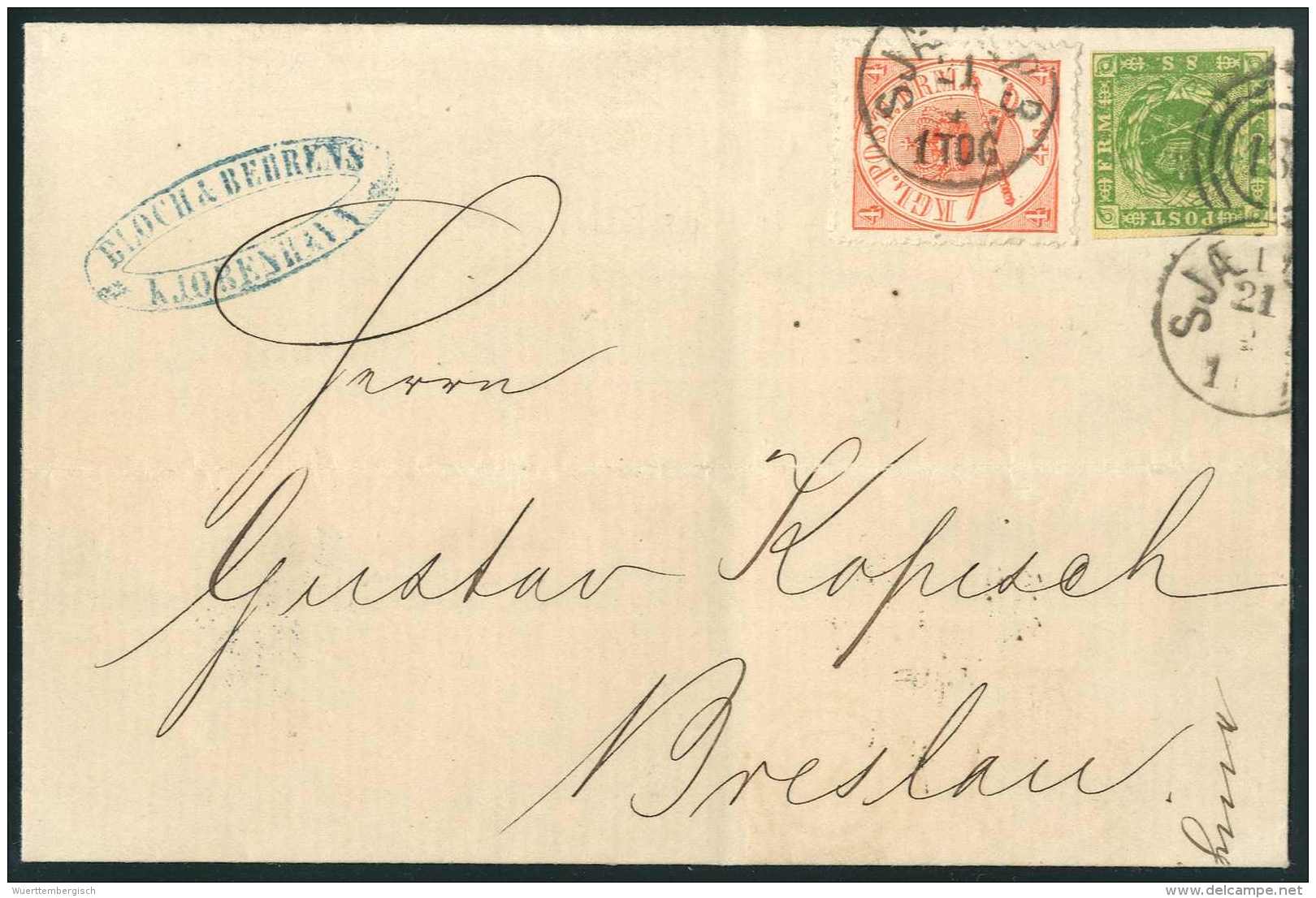 4 S., Mischfrankatur Mit Ausgabe 1864, 4 S. Rot Auf Frischem, Weißem Luxus-Faltbrief Mit Dreiringstempel... - Other & Unclassified