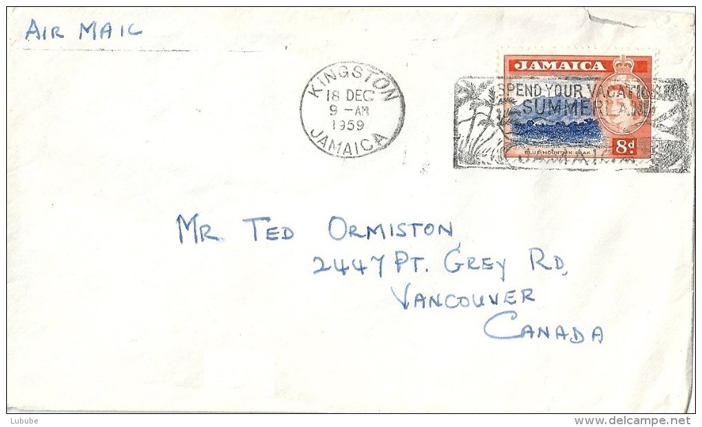 Airmail Brief  Kingston - Vancouver                1959 - Jamaica (...-1961)