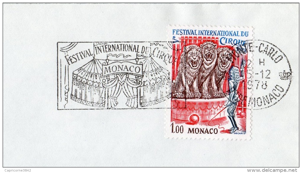 1978 - Monaco - Festival International Du Cirque - SECAP Et Timbre Concordant N°1168 - Maschinenstempel (EMA)