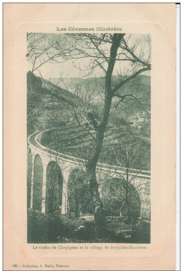 CPA -  Le Viaduc De Chapignac Et Le Village De St Julien Boutières - Autres & Non Classés