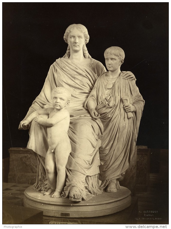 France Musee Sculpture La Mère Des Gracques Par Cavelier Ancienne Photo 1880 - Anciennes (Av. 1900)