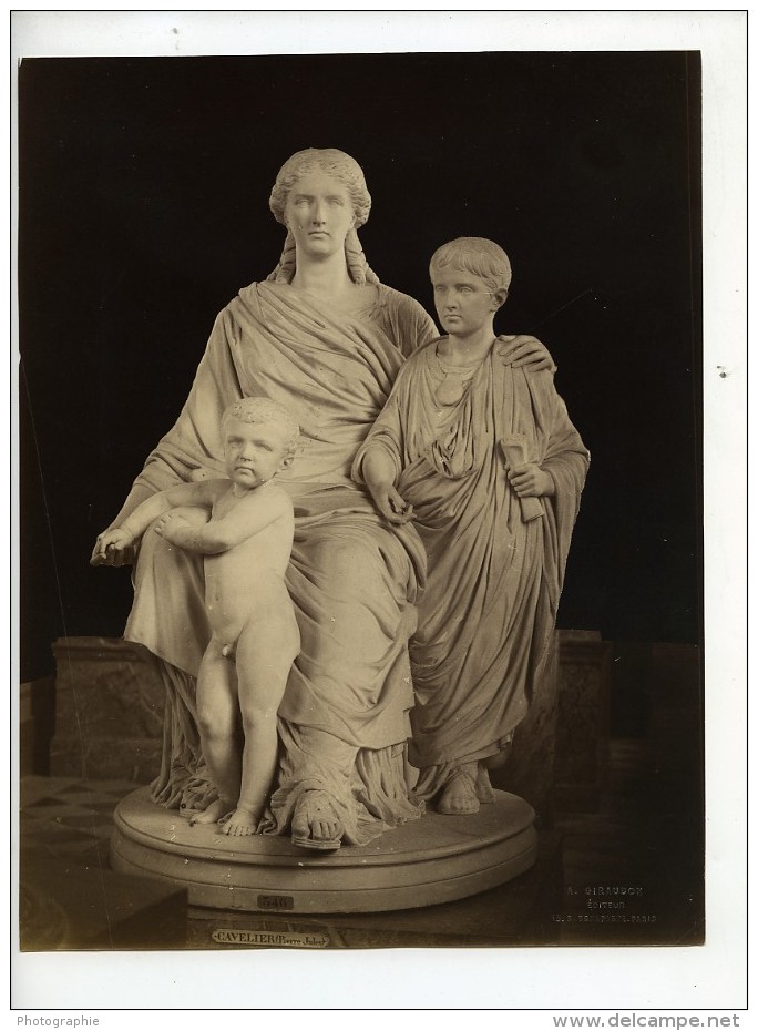 France Musee Sculpture La Mère Des Gracques Par Cavelier Ancienne Photo 1880 - Anciennes (Av. 1900)