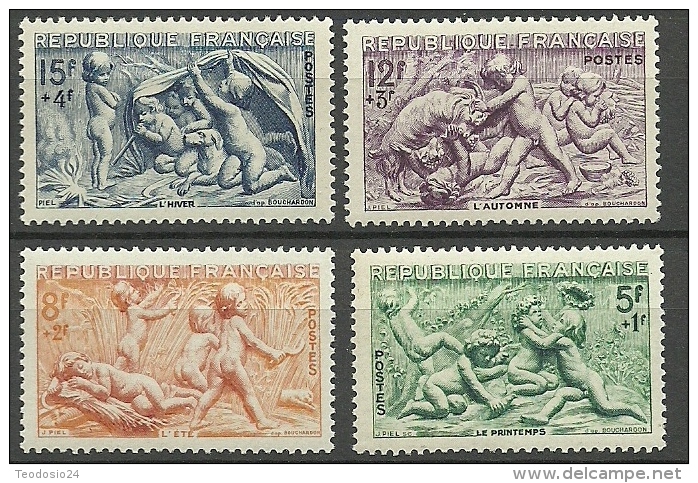 FRANCIA 1949  Yt:FR 859/62, Mi:FR 877/80 ** MNH LAS CUATRO ESTACIONES - Neufs