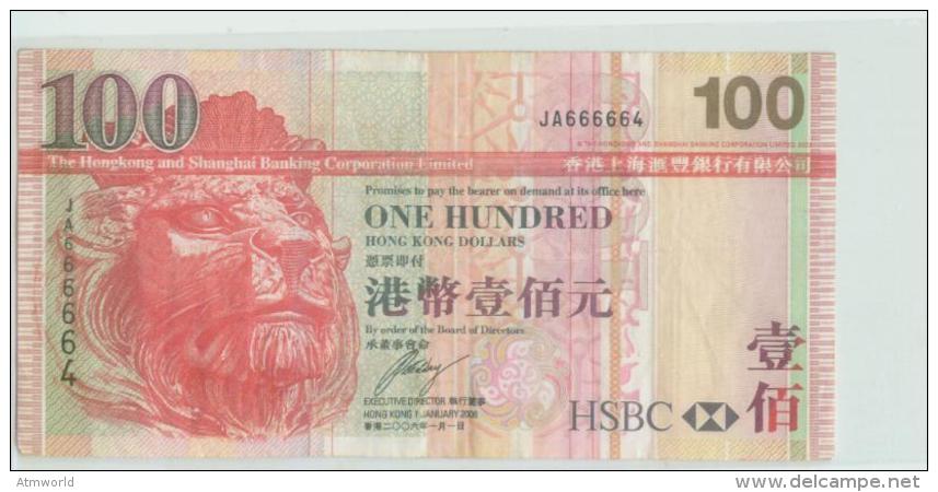 HONG KONG --- HK$100 ----2006----- 666664 - Hongkong