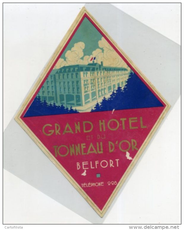 FRANCE, Limonges - Grand Hotel Et Tonneau D' Or - Luggage Label - (543) - Etiquettes D'hotels