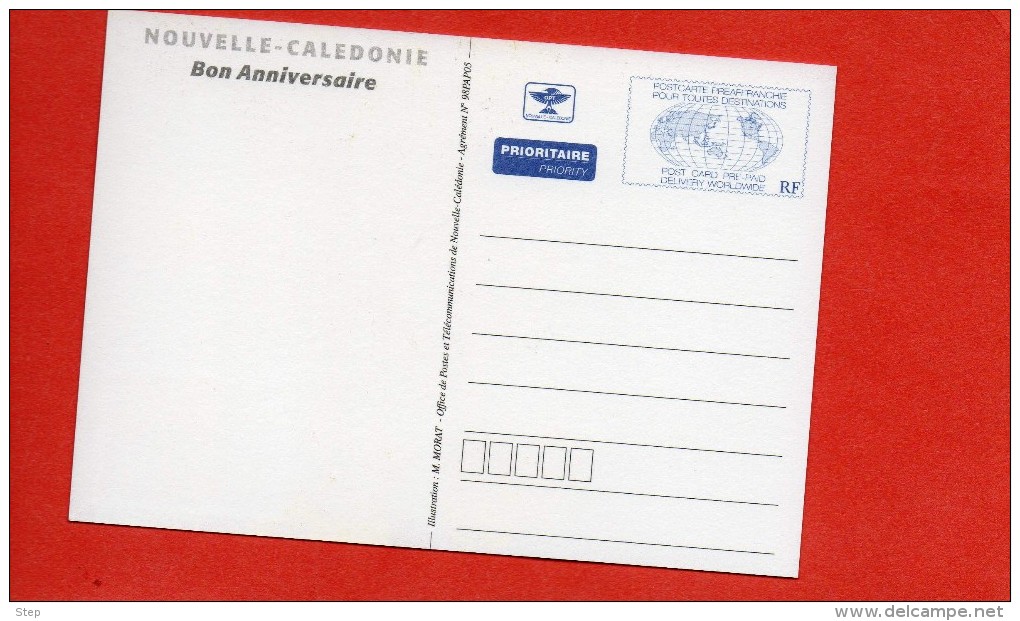 NOUVELLE CALEDONIE : PAP CARTE POSTALE " BON ANNIVERSAIRE" POISSONS TROPIQUAUX - Entiers Postaux