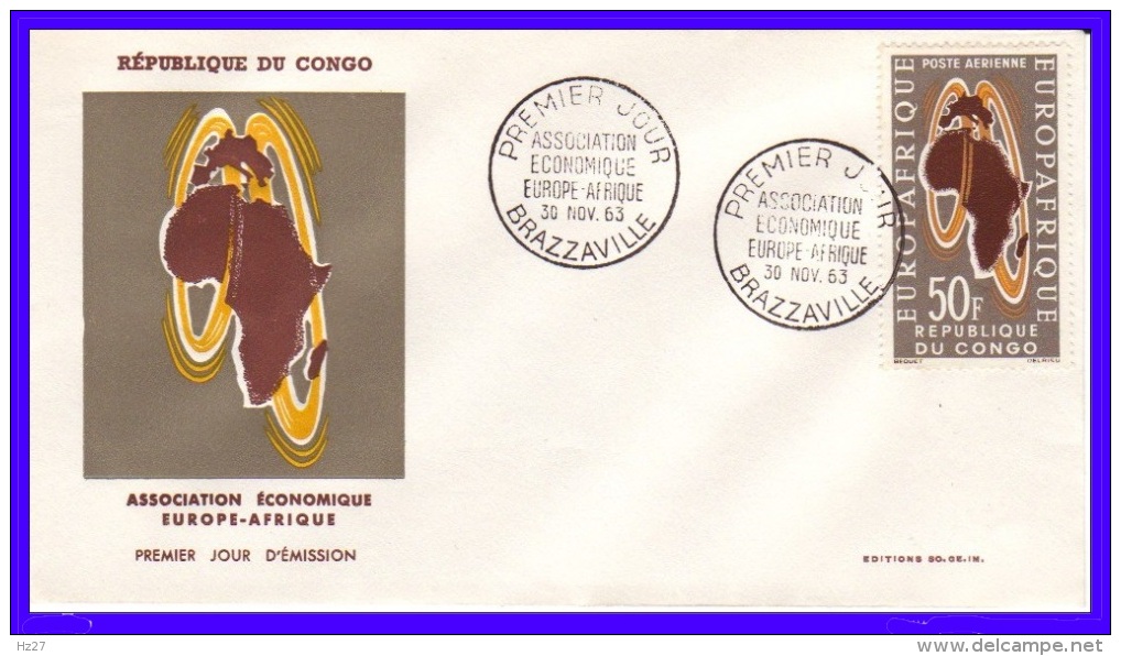Congo Brazzaville  FDC  Association Economique  1963 - FDC
