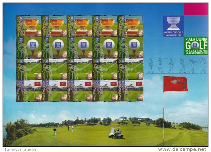 Malaysia World Cup Golf '99 1999 Games Sport (sheetlet) MNH - Malaysia (1964-...)