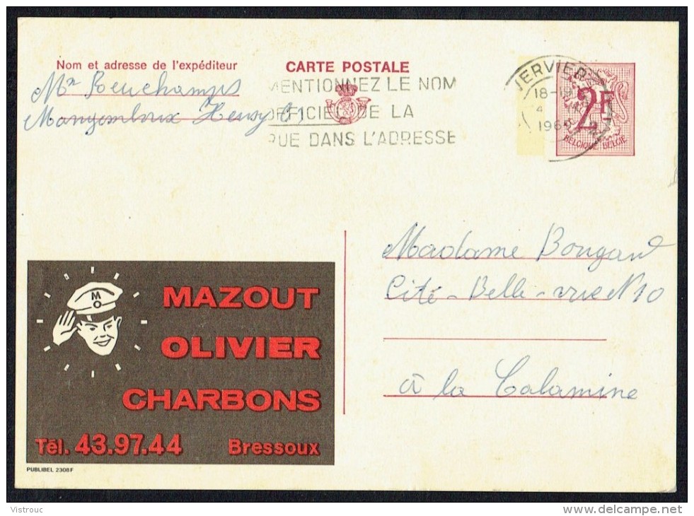 CP Public. N° 2308 - " Mazout OLIVIER Charbon " -  Circulé / Used - 1969. - Publibels