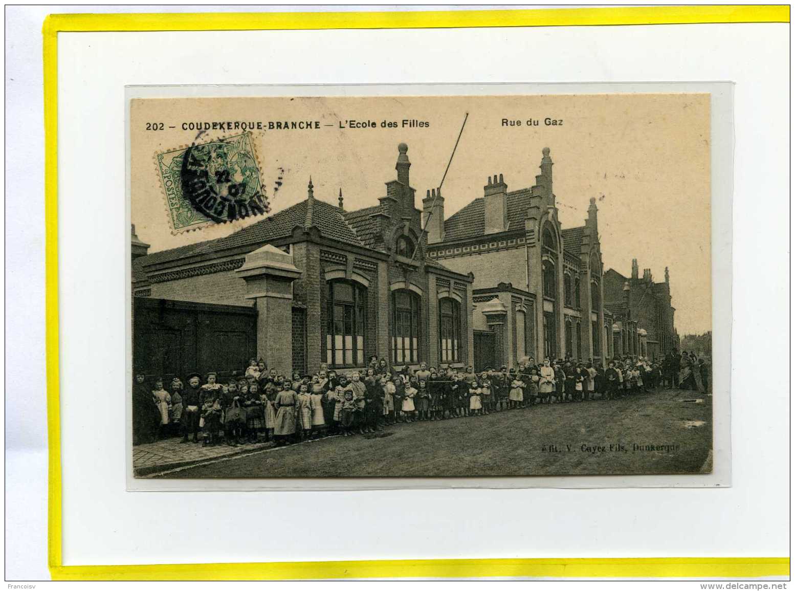Coudekerque-Branche ,  Ecole De Filles   Rue Du Gaz   Ecrite 1907 - Coudekerque Branche