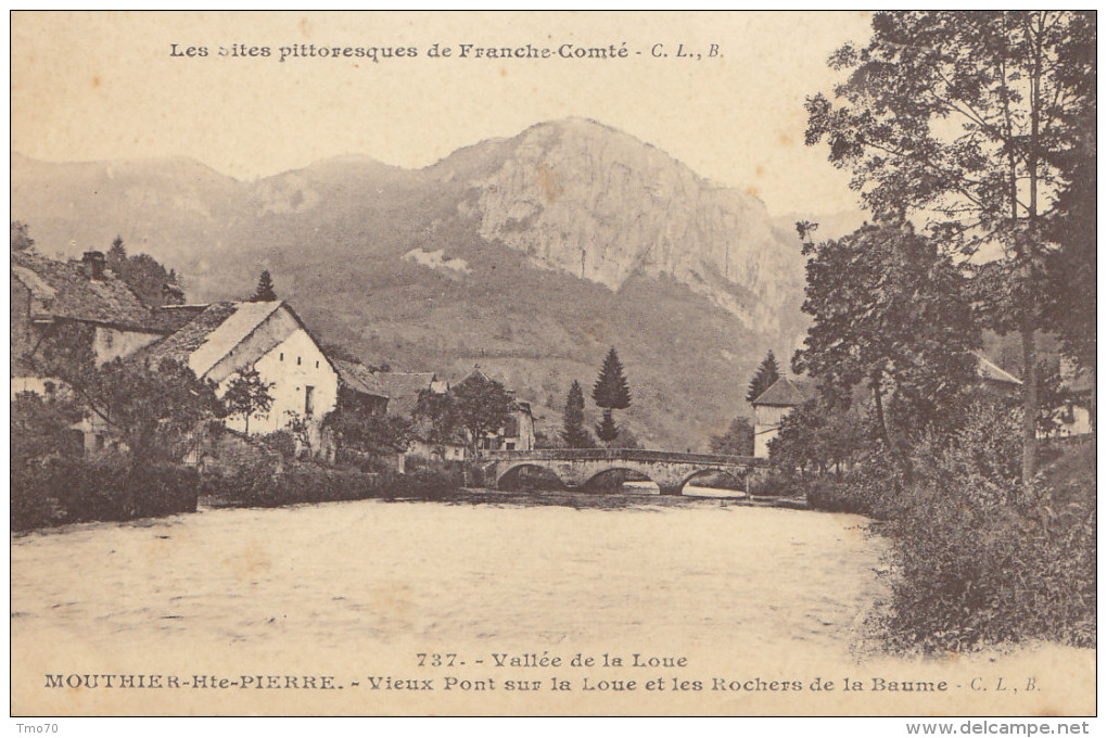 25  Doubs  -  Mouthier  Haute  Pierre  ,  Vallée  De  La  Loue  Vieux  Pont  Sur  La  Loue  Et  Les  Rochers  De  La ... - Sonstige & Ohne Zuordnung