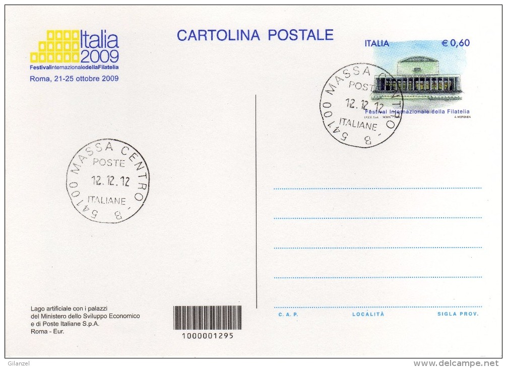 Italia Cartolina Postale Con Annullo Massa 12.12.12 Giorno Della Perfezione Cosmica - Curiosità - Astrologia