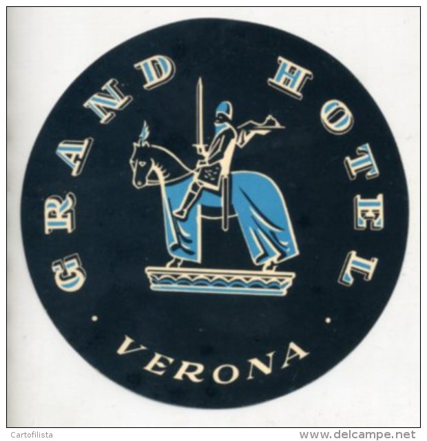 ITALY, Verona - Grand Hotel - Luggage Label - (583) - Hotel Labels