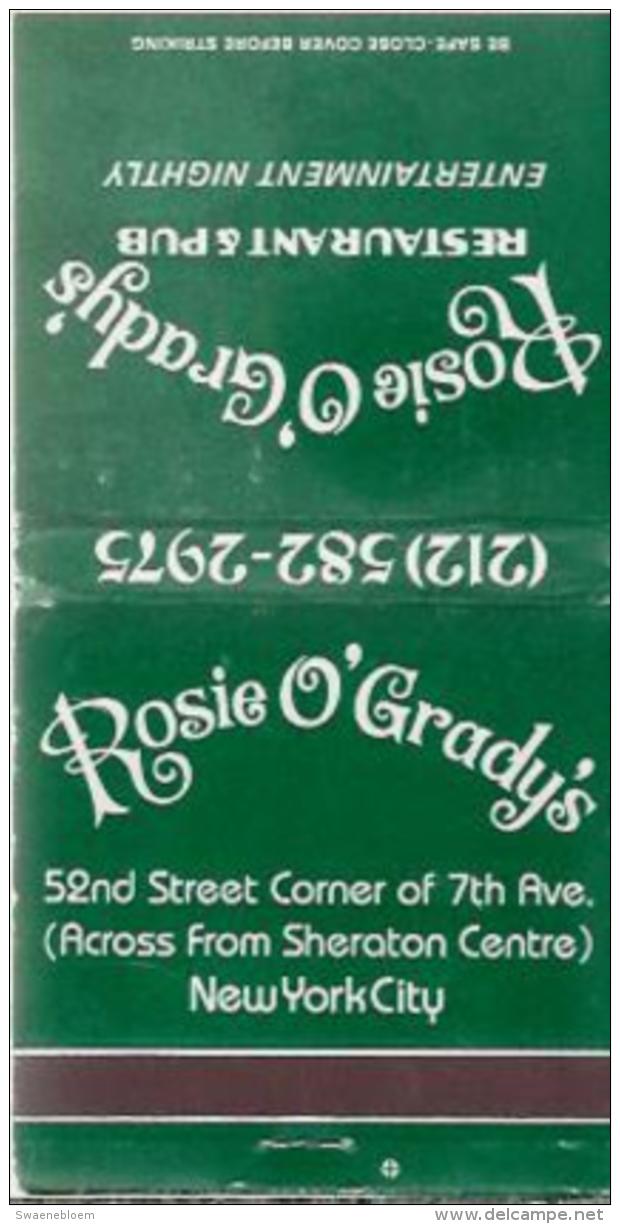 Lucifermapje - Rosie O'Grady's. 52nd Street Corner Of 7th Ave. New York City. Entertainment . Matchbox, Matches, 3 Scans - Luciferdozen