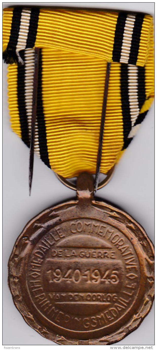 1940 1945 Original Originele Medal  Médaille Commemorative Herinneringsmedaille WW2 WWII World War 2 Belgian Belge - Belgique