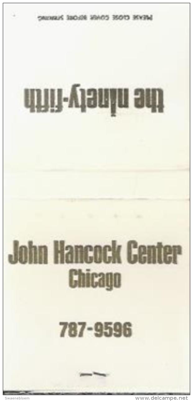 Lucifermapje - John Hancock Center Chicago. The NInety-fifth. Matchbox, Matches, 3 Scans - Luciferdozen