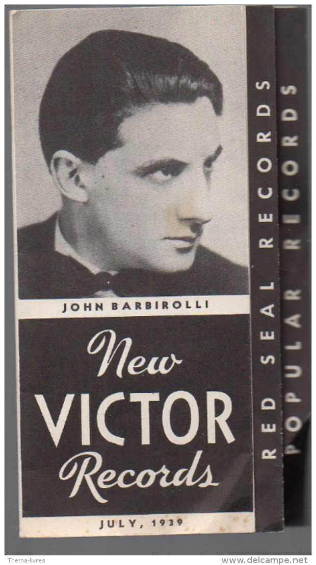 Catalogue De DISQUES NEW VICTOR RECORDS July 1939 John Barbiroli En Couv  (PPP2821) - United States