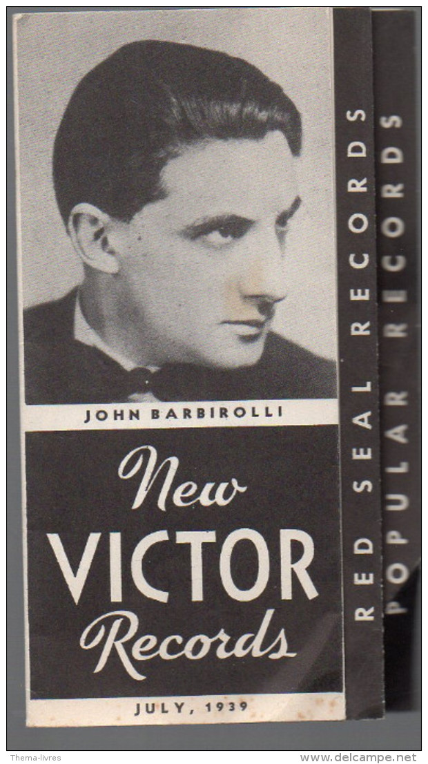 Catalogue De DISQUES NEW VICTOR RECORDS July 1939 John Barbiroli En Couv  (PPP2821) - Etats-Unis