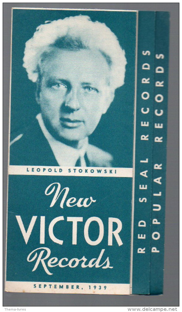 Catalogue De DISQUES NEW VICTOR RECORDS SEPTEMBER 1939 Leopold Stakowski En Couv  (PPP2822) - United States