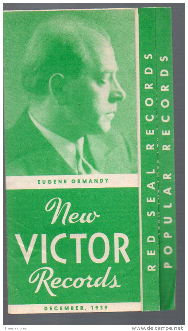 Catalogue De DISQUES NEW VICTOR RECORDS December 1939 Eugene Ormandy En Couv (PPP2824) - United States