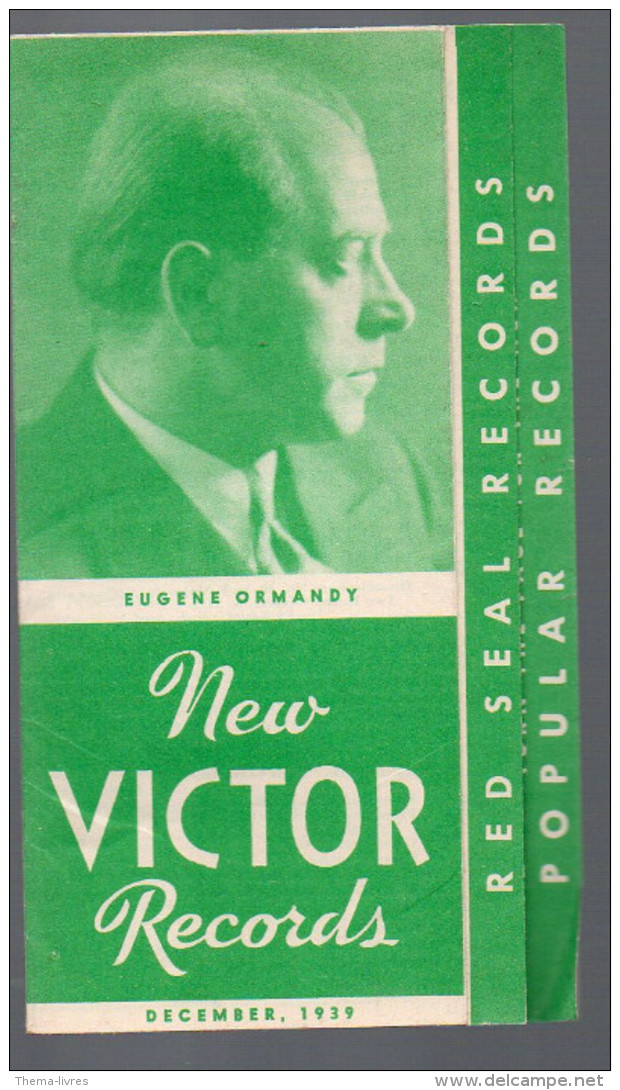 Catalogue De DISQUES NEW VICTOR RECORDS December 1939 Eugene Ormandy En Couv (PPP2824) - Etats-Unis