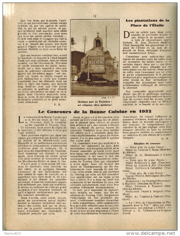 LA REVUE DU TOURING CLUB DE FRANCE N°458 1933 Voir Sommaire Ouarzazat Chamonix Constantine Taourit Kaäbra Skoura Wormsa